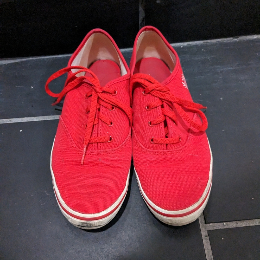Red sneakers